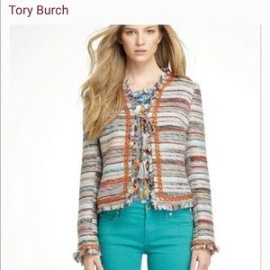 Tory Burch Tweed Multi Color Blazer